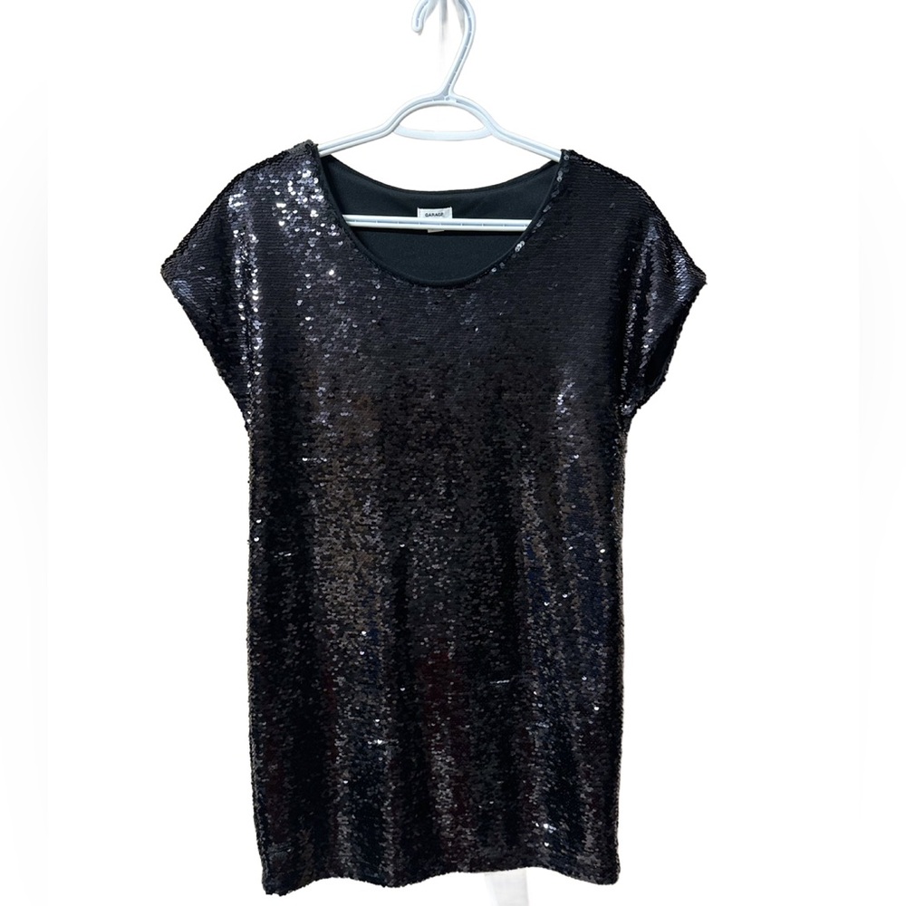Black Sequin dress - Short sleeved